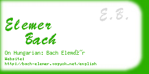 elemer bach business card